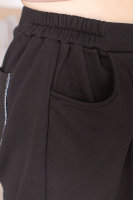 Костюм спорт-шик (брюки, туника и снуд-капюшон) DP 6085BK Отделка - принт, декоративная строчка.