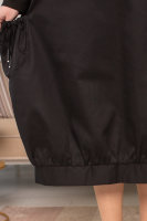 Платье CD 4206BK Платье выполнено из мягкой трикотажной ткани двунитка, отделочная ткань - хлопок, воротник-хомут стягивается кулиской.