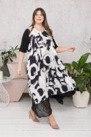 Платье DP 2961WH Платье - из штапеля (вискоза 100%), рукава - из трикотажной ткани (вискоза 95% эластан 5%), отделка понизу - шифон (вискоза 100%)