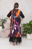 Платье DP 2961RD Платье - из штапеля (вискоза 100%), рукава - из трикотажной ткани (вискоза 95% эластан 5%), отделка понизу - шифон (вискоза 100%)