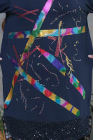 Платье MXL 3204BL Отделка - принт, пайетки, стразы.