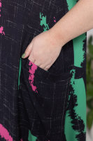 Платье DP 2961GN Платье - из штапеля (вискоза 100%), рукава - из трикотажной ткани (вискоза 95% эластан 5%), отделка понизу - шифон (вискоза 100%)