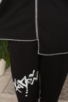 Костюм спорт-шик (брюки, жакет и снуд-капюшон) DP 6092BK Мягкая трикотажная ткань трёхнитка, отделка - принт, декоративная строчка.