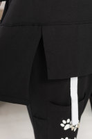 Костюм спорт-шик (брюки и туника) DP 6077-1BK Мягкая трикотажная ткань, отделка - принт.
