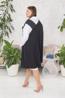 Комплект (платье-рубашка и сарафан) DRK 3721BW Платье-рубашка - рубашечная ткань, сарафан -  трикотажная ткань с элементами из жатой тафты. Аксессуары (две броши) - в комплекте. 