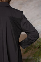 Рубашка DP 1277BK Изделие выполнено из рубашечной ткани, вставки - из трикотажной ткани, на воротнике - декоративная булавка.