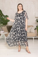 Комплект (платье из шифона и сарафан) DP 20017GY Платье - из шифона (пр-во Италия), сарафан - из мягкой трикотажной ткани (вискоза 95% эластан 5%). 