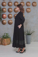 Платье с кулоном DP 2641BK Вставка выполнена из фатина с пайетками.