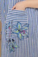 Платье-рубашка SL 1680BL Ткань не тянется, отделка - накладные карманы, принт с блёстками.