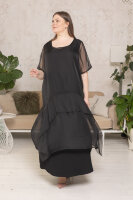 Комплект (платье из шифона и сарафан) DP 20023BK Платье - из шифона (пр-во Италия), сарафан - из мягкой трикотажной ткани (вискоза 95% эластан 5%). 