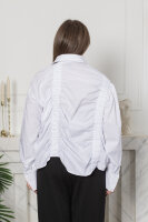 Рубашка H-4 02218WH Хлопковая рубашечная ткань. Изделие драпируется кулиской, внутри - широкая резинка.