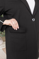 Брючный костюм BNE 9057BK Мягкая плотная трикотажная ткань, напоминает джерси, пиджак - без подкладки, с подплечниками, брюки - на круговой резинке, слегка зауженные вниз. Отделка - буквенный принт.