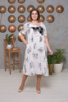 Комплект (платье и сарафан) DRK P5141WH Платье - из штапеля (вискоза 100%), отделка - аппликация. Сарафан - хлопок 100%. 