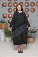 Платье DP 2803BK Отделка платья - аппликация из натурального меха. Отделочная ткань - тонкая плащёвка (вискоза 100%). 