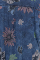 Платье-рубашка джинсовое DRK P6893BL Изделие - из тонкой шелковистой джинсовой ткани - тенсель. Отделка - цветочный принт, аппликация.