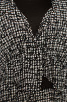 Комплект (платье и жилет) CD 4195BW Комплект выполнен из хлопковой жатой ткани с бархатным накатом, вставка - из органзы, лиф платья и рукава - из трикотажной ткани.
