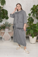 Костюм джинсовый (юбка и жакет)-тенсель RF 1535GY Тонкая шелковистая джинсовая ткань - тенсель, юбка -  на круговой резинке, навесные карманы.