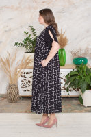 Платье DP 2874BK Платье выполнено из штапеля (вискоза 100%), рукава и отделка горловины - из трикотажной ткани (вискоза 95% эластан 5%).