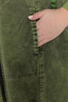 Кардиган джинсовый с капюшоном DRK B1773GN Кардиган выполнен из плотной варёной джинсовой ткани с рваными потёртостями, капюшон стягивается кулиской. Отделка - яркий брелок.