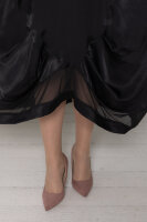 Платье DP 2998-1BK Плотная, струящаяся, шелковистая ткань - атлас (вискоза 100%, вставки - из сетки (фатина). Аксессуар (кулон) - в комплекте. 