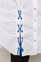 Рубашка DRK 9036WH Отделка - буквенный принт, люверсы, шнурок, аппликация, стразы, металл.